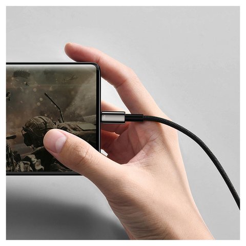 USB кабель Baseus Tungsten Gold, USB тип-C, USB тип-A, 100 см, 100 Вт, чорний, в нейлоновому обплетенні, #CAWJ000001 Прев'ю 1