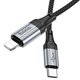 USB кабель Hoco X102, USB тип-C, Lightning, 100 см, 27 Вт, черный, в нейлоновой оплетке, #6942007608749 Превью 3