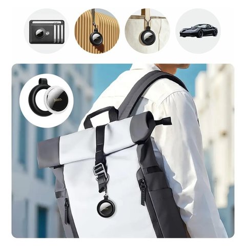 Розумний брелок для пошуку Hoco E100, з чохлом, GPS-трекер, чорний, AirTag, #6942007661256 Прев'ю 3