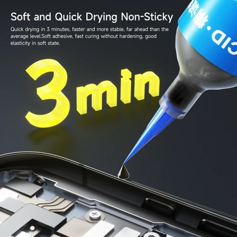 Glue JCID TP-030T, (polyurethane, transparent, quick drying, for gluing back covers, for display frames, 30 ml) Preview 1