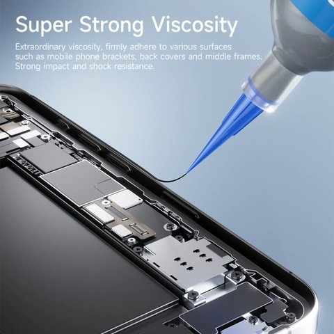 Glue JCID TP-030T, (polyurethane, transparent, quick drying, for gluing back covers, for display frames, 30 ml) Preview 4