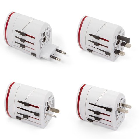 Adaptador de alimentación, universal, Portable, 220V 6A/salida USB 5V  1A, blanco Vista previa  1