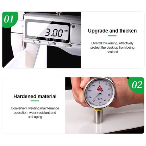 Alfombrilla aislante RELIFE RL-170A, de silicona, 230 mm, 180 mm, 500 °C Vista previa  4