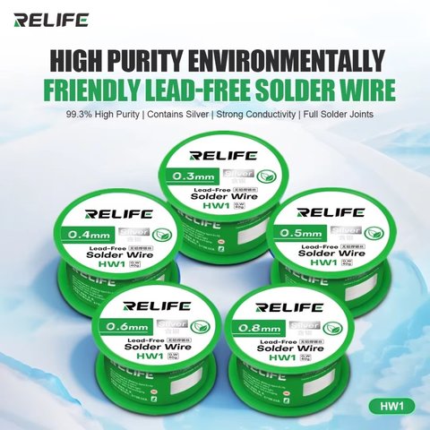 Estaño RELIFE HW1, 0,6 mm, 40 g, sin plomo Vista previa  1