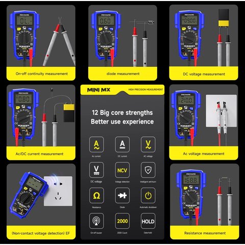 Multímetro Mechanic Mini MX, digital Vista previa  4