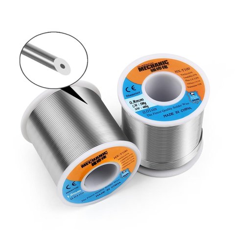Estaño Mechanic HX-T100, Sn 63% , Pb 37%, flux 1-3%, 1,0 mm, 500 g Vista previa  1
