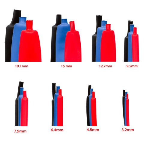 Термозбіжна трубка, 1 м, 6,4 мм, червона, з клеєм Прев'ю 1