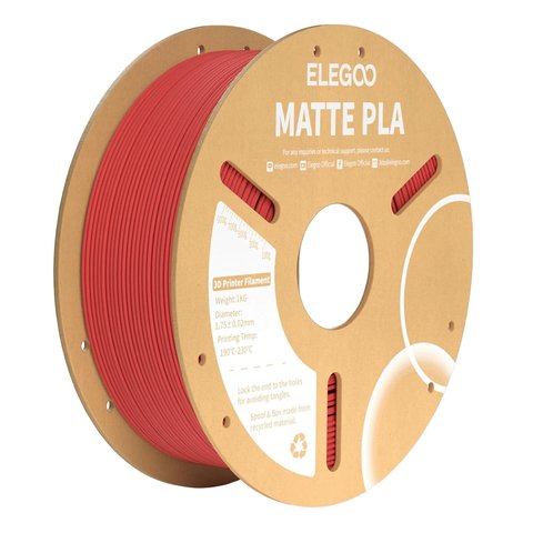 Филамент ELEGOO PLA MATTE, рубиновый (ruby red), 1 кг Превью 1
