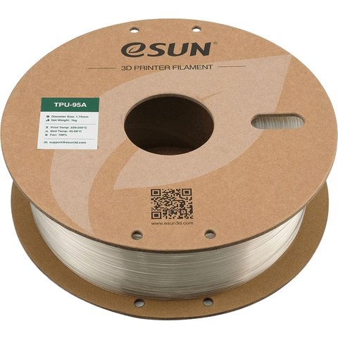 Филамент для 3D-принтера eSUN TPU-95A Clear, 1 кг Превью 2