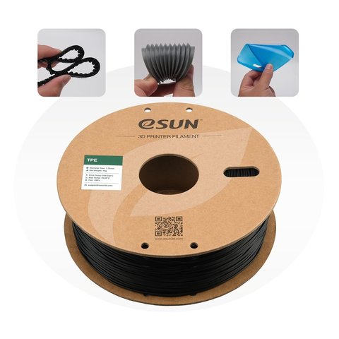 Филамент для 3D-принтера eSUN TPE-83A Black, 1 кг Превью 2